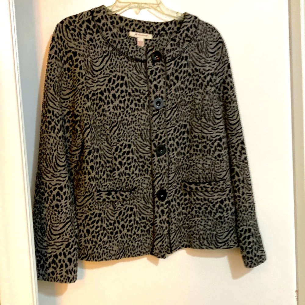 JM Collection Sz L Animal Print Jacket